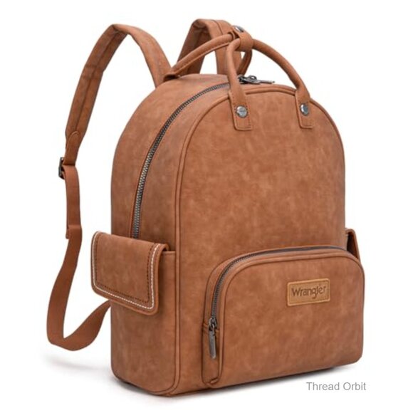 Top-Handle Backpack Purse, Adjustable Strap, 7 Pockets, Faux Leather main image 4